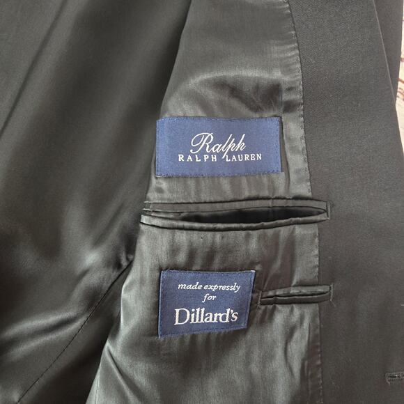 Ralph Lauren Blazer Mens 38R Black Wool Two Button Lined Sport Coat Professional - Picture 4 of 14